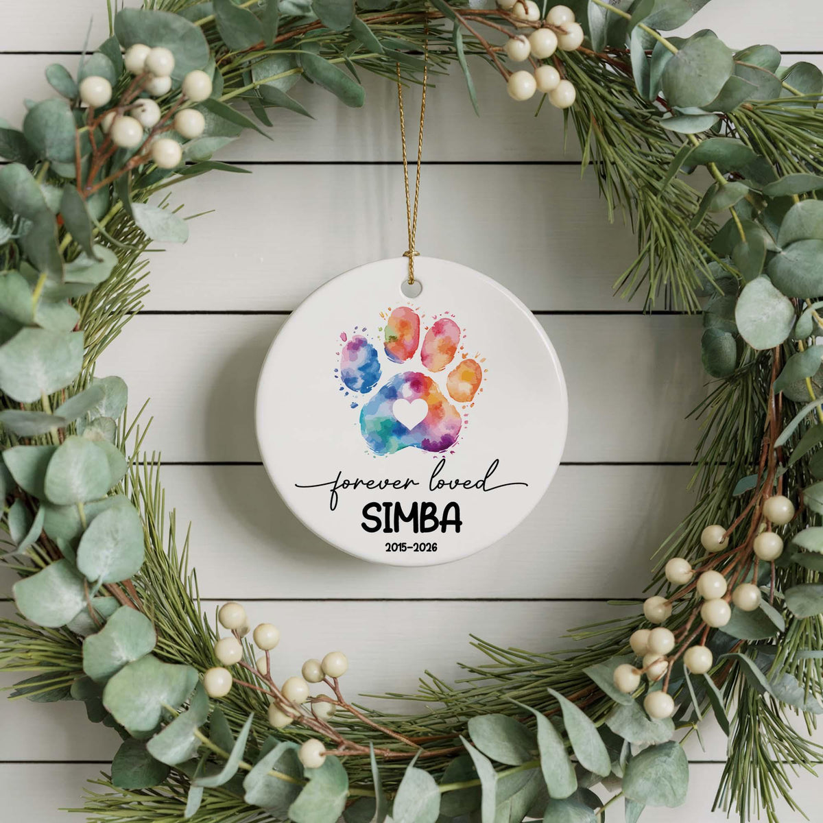 Personalized Pet Memorial Ornament, Customizable Dog Memorial Ornament