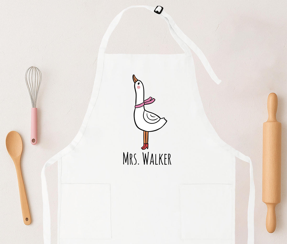 Personalized Couple Matching Aprons, Funny Goose Valentine's Day Apron, Chef Apron Gift for Lovers