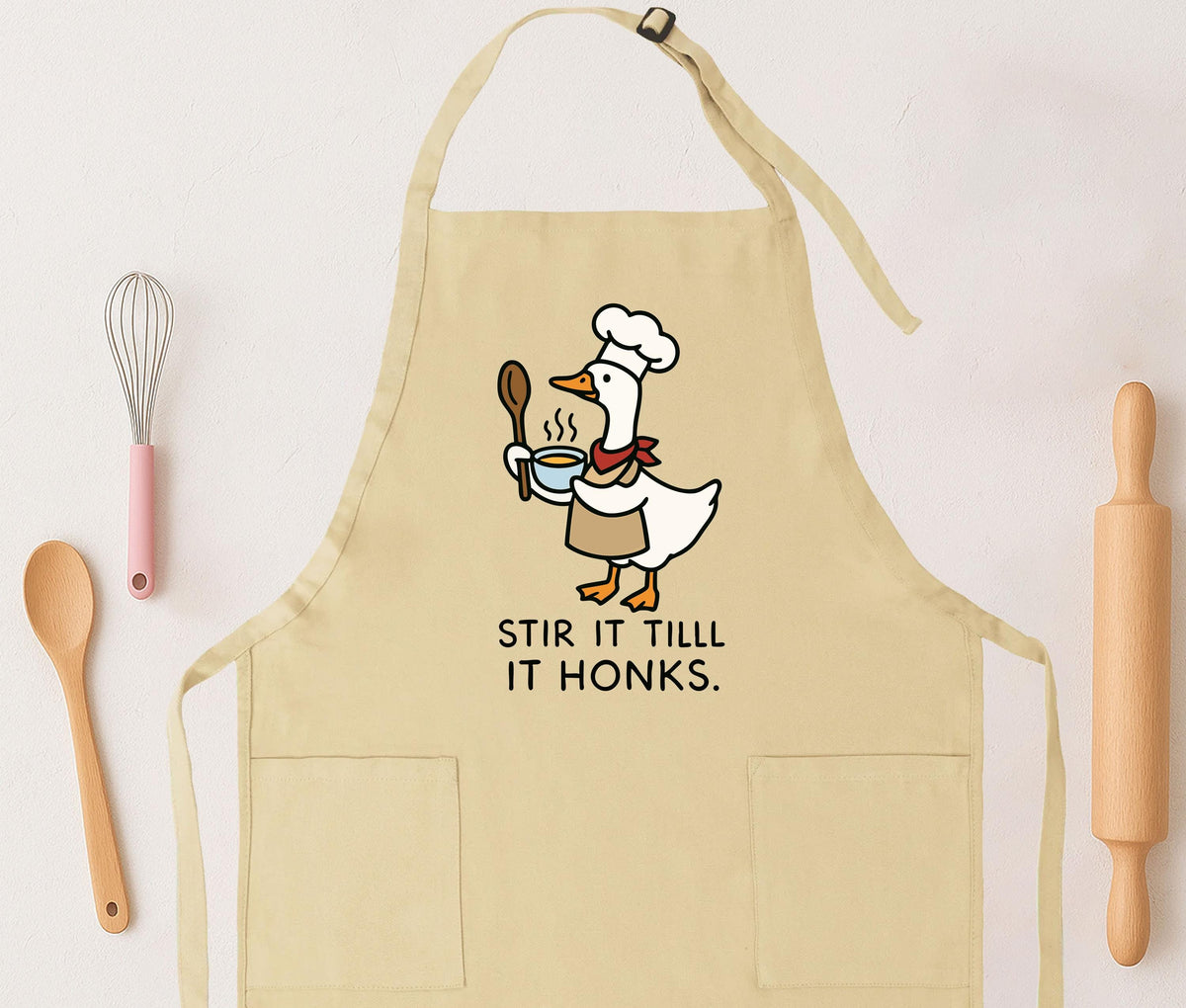 Stir It Till It Honks Apron, Goose Lover Apron, Funny Goose Kitchen Apron, Baking Gift Apron