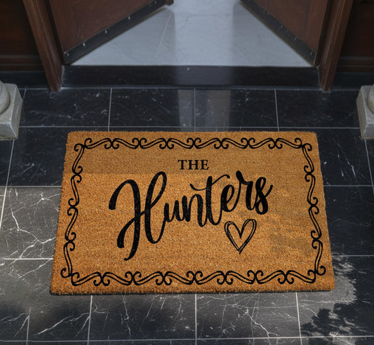 Personalized Coir Doormat, Custom Welcome Door Mat, New Home Decor, Outdoor Porch Rug