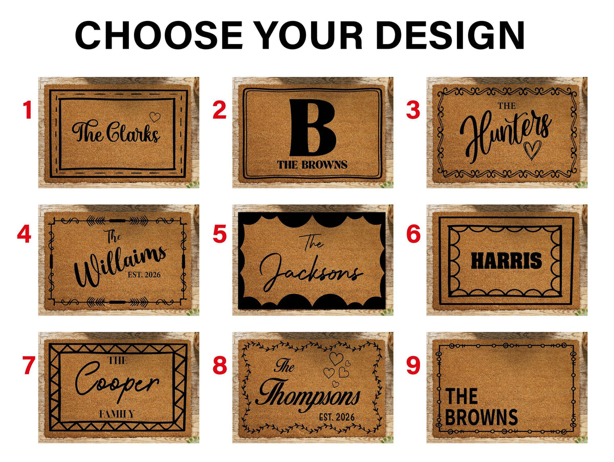 Personalized Coir Doormat, Custom Welcome Door Mat, New Home Decor, Outdoor Porch Rug