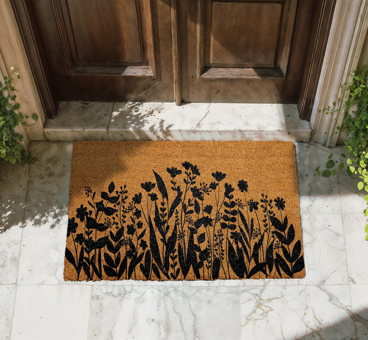 Wildflowers Doormat, Floral Decor Flowers Door Mat, Spring Floral Entryway Mat