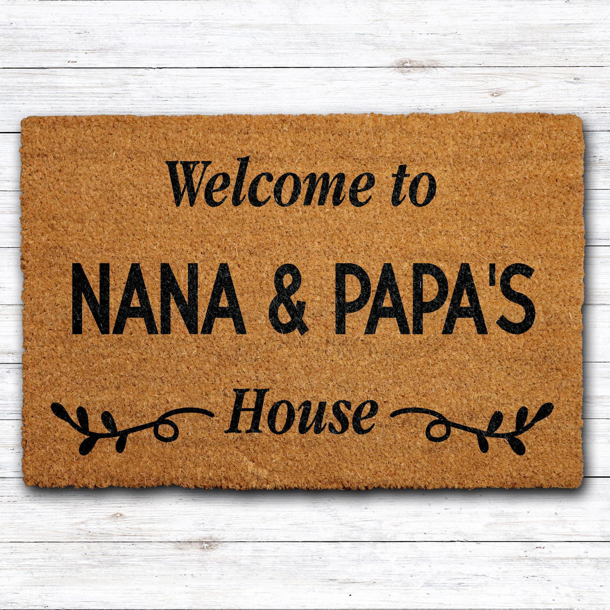 Welcome To Nana & Papa's House Doormat, Grandparents Home Coir Welcome Mat