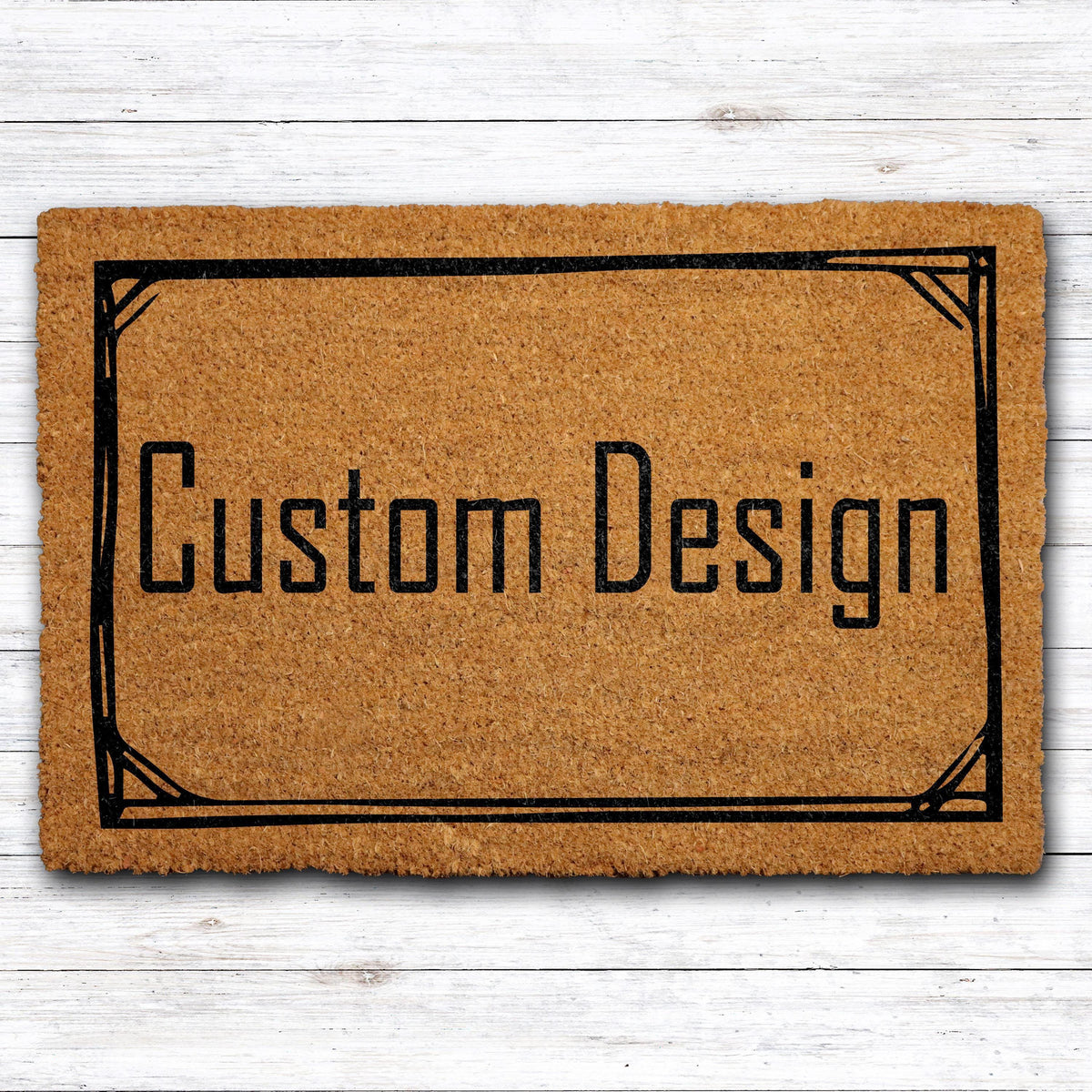 Customizable Frame and Font Design Doormat, Personalized Text Welcome Mat