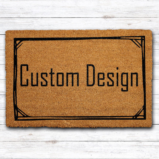 Customizable Frame and Font Design Doormat, Personalized Text Welcome Mat