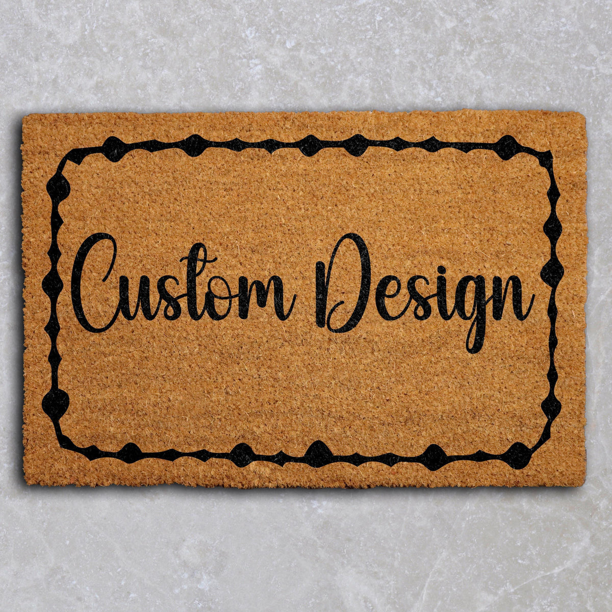 Customizable Frame and Font Design Doormat, Personalized Text Welcome Mat