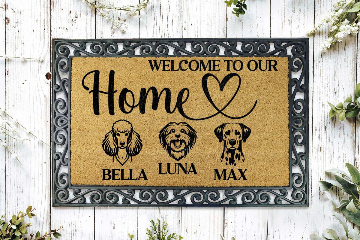 Custom Dog Welcome Mat, Personalized Pet House Doormat, Funny Pet Lover Gift