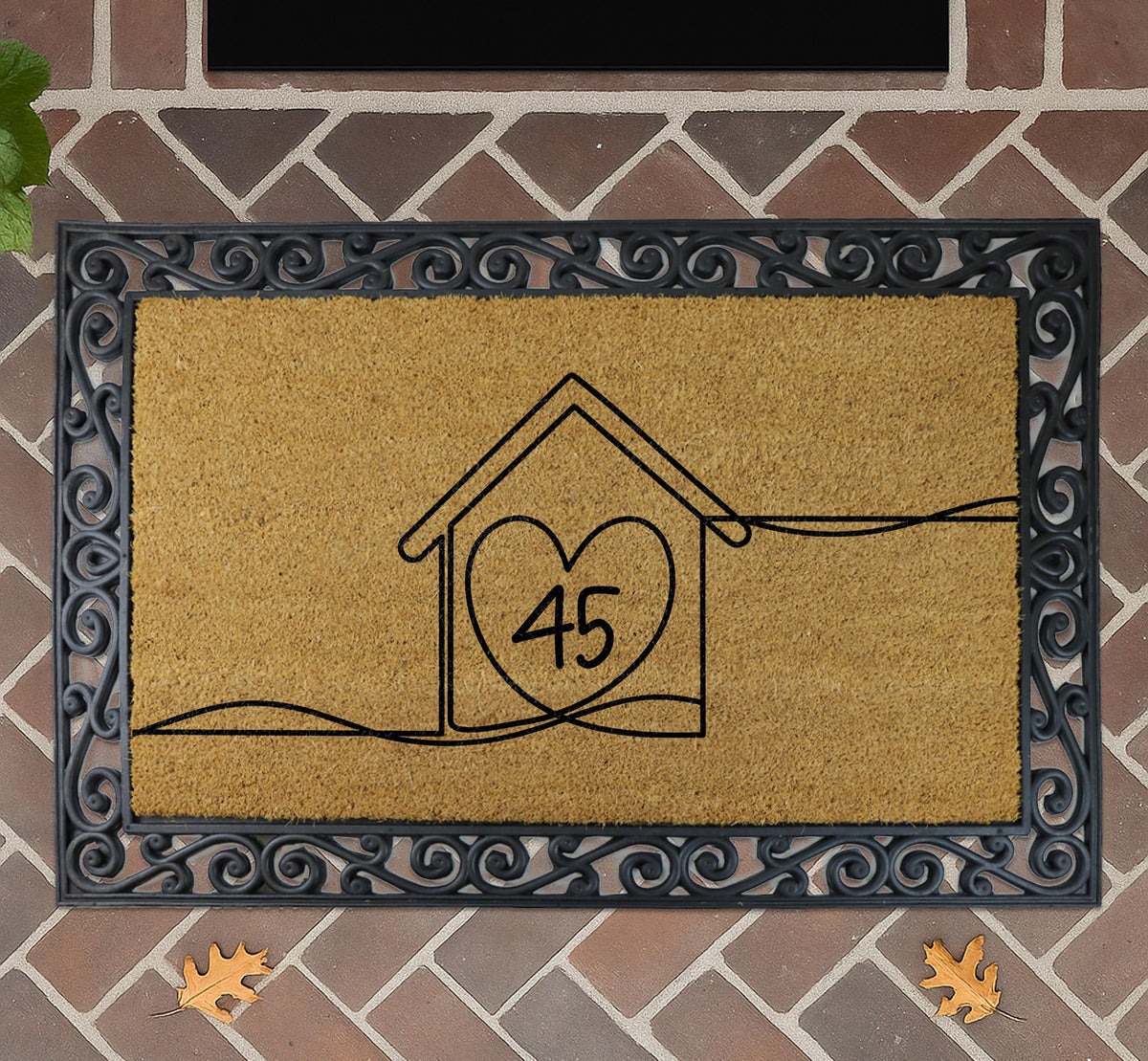 Custom House Number Welcome Mat, Minimalist Home Entrance Doormat