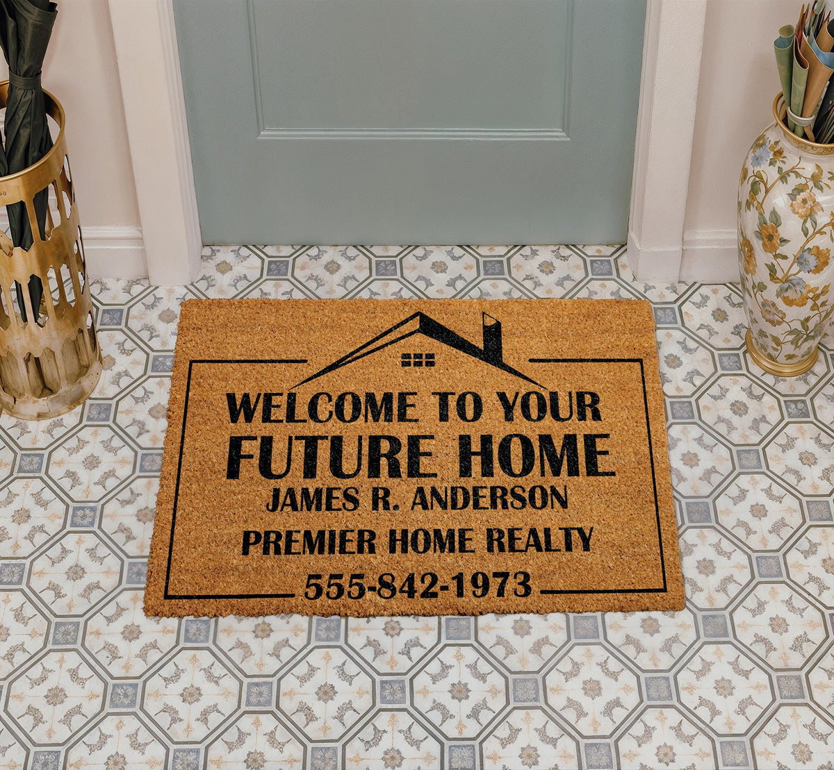 Custom Welcome To Your Future Home Doormat, Custom Real Estate Welcome Mat