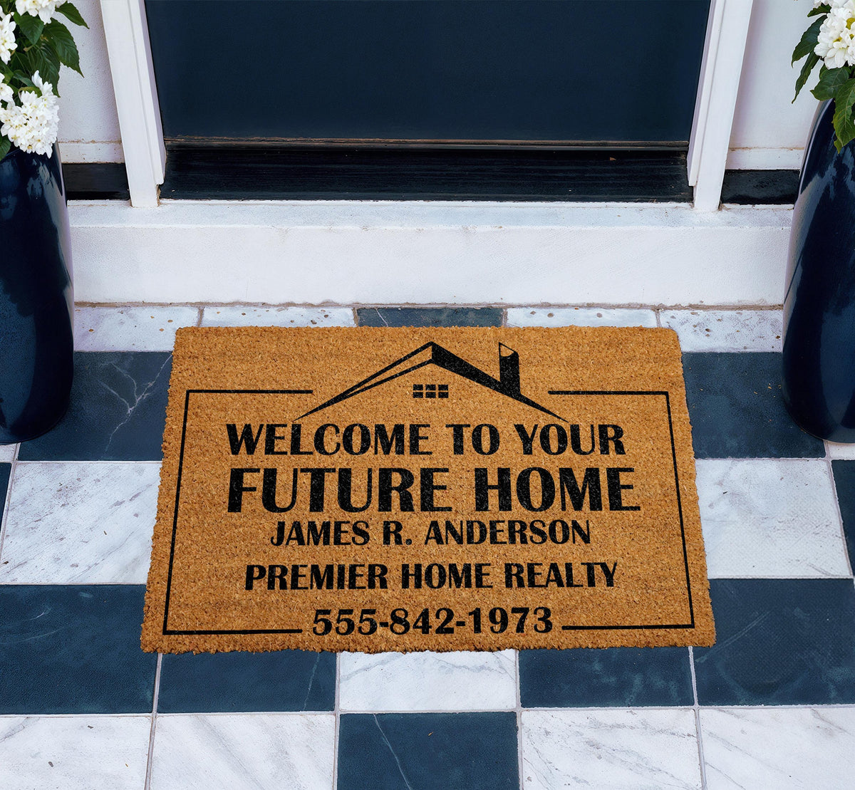 Custom Welcome To Your Future Home Doormat, Custom Real Estate Welcome Mat
