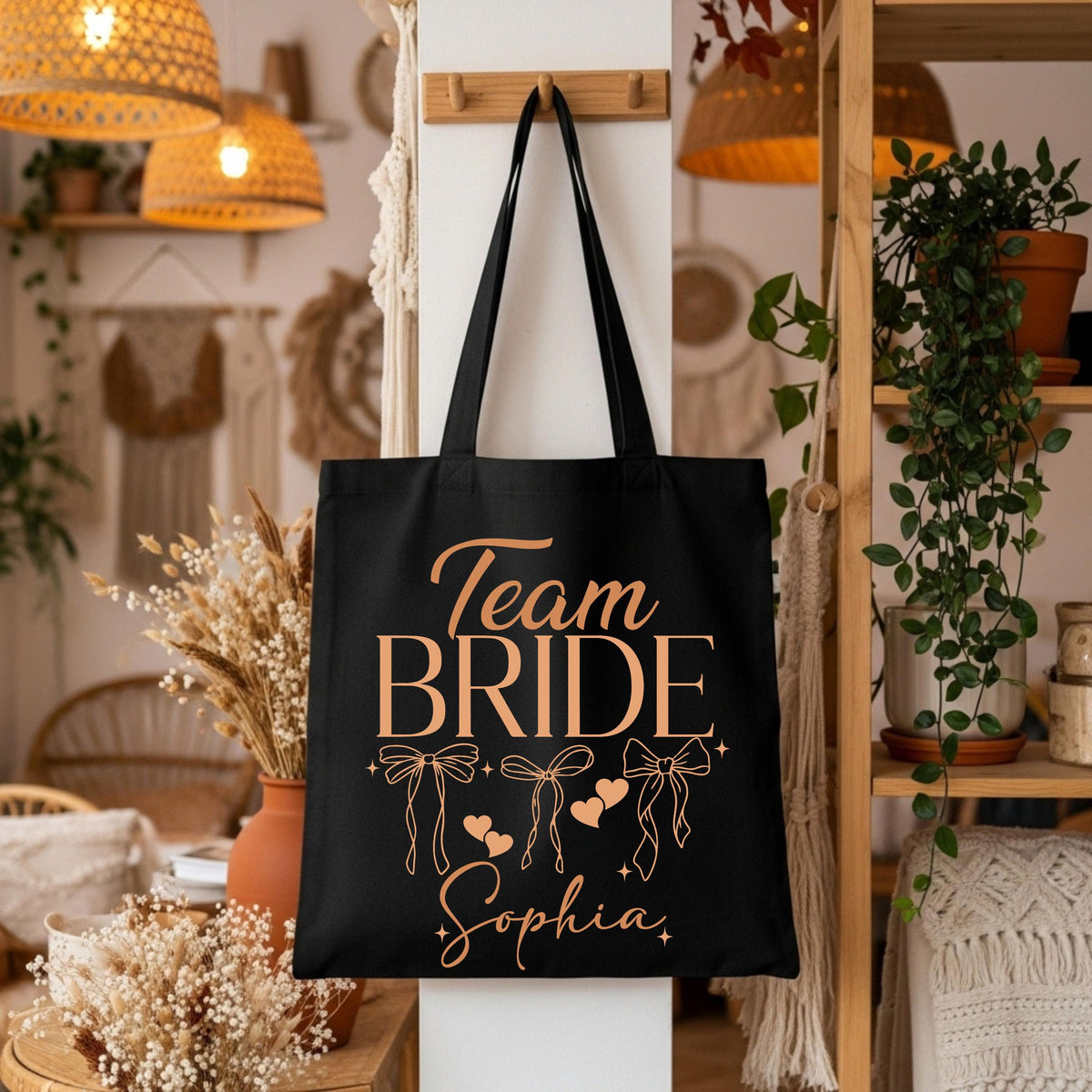 Personalized Team Bride Tote Bag, Bachelorette Party Canvas Bag, Custom Wedding Party Bag, Bridesmaid Proposal Tote Bag, Bridal Party Gift