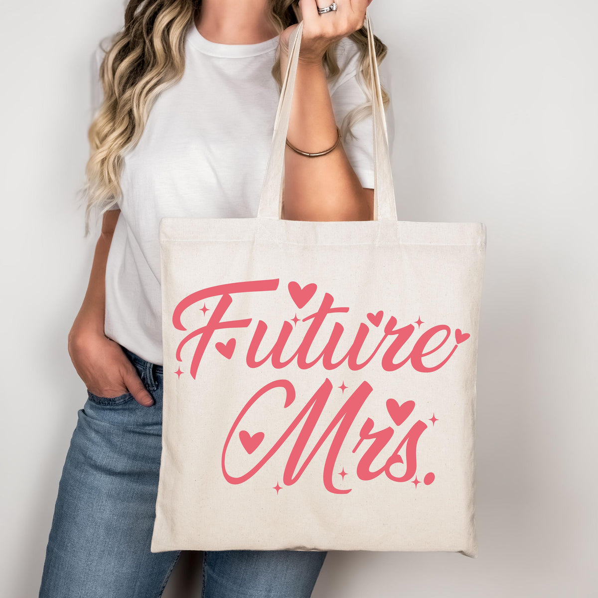 Future Mrs Tote Bag, Custom Engagement Canvas Bag, Personalized Bride Tote, Engagement Gift For Anniversary, Newly Engaged Gift, Wedding Bag