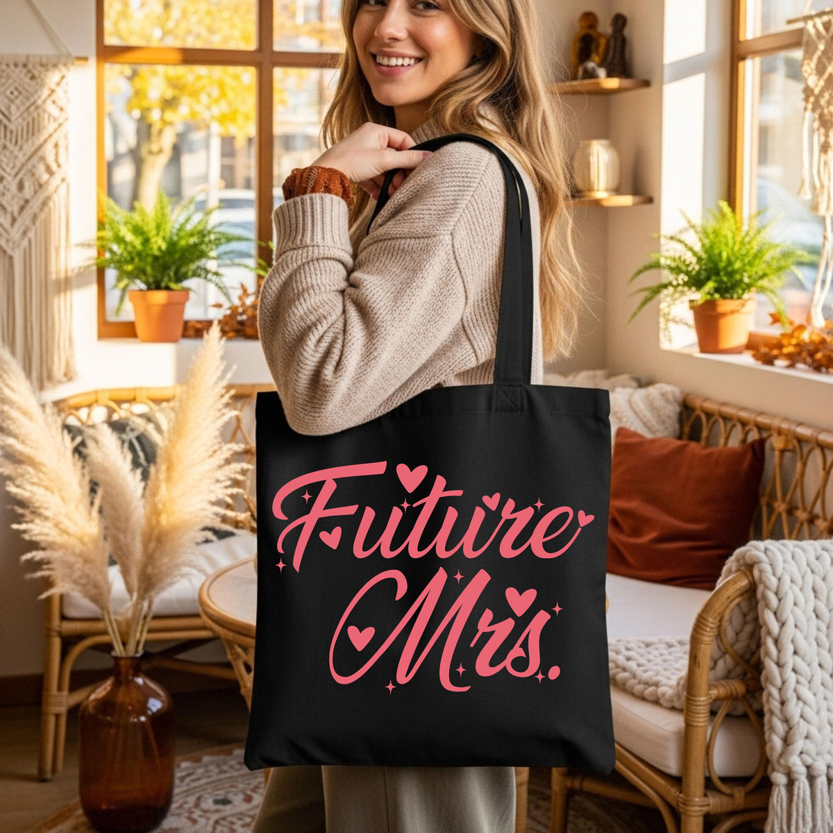 Future Mrs Tote Bag, Custom Engagement Canvas Bag, Personalized Bride Tote, Engagement Gift For Anniversary, Newly Engaged Gift, Wedding Bag