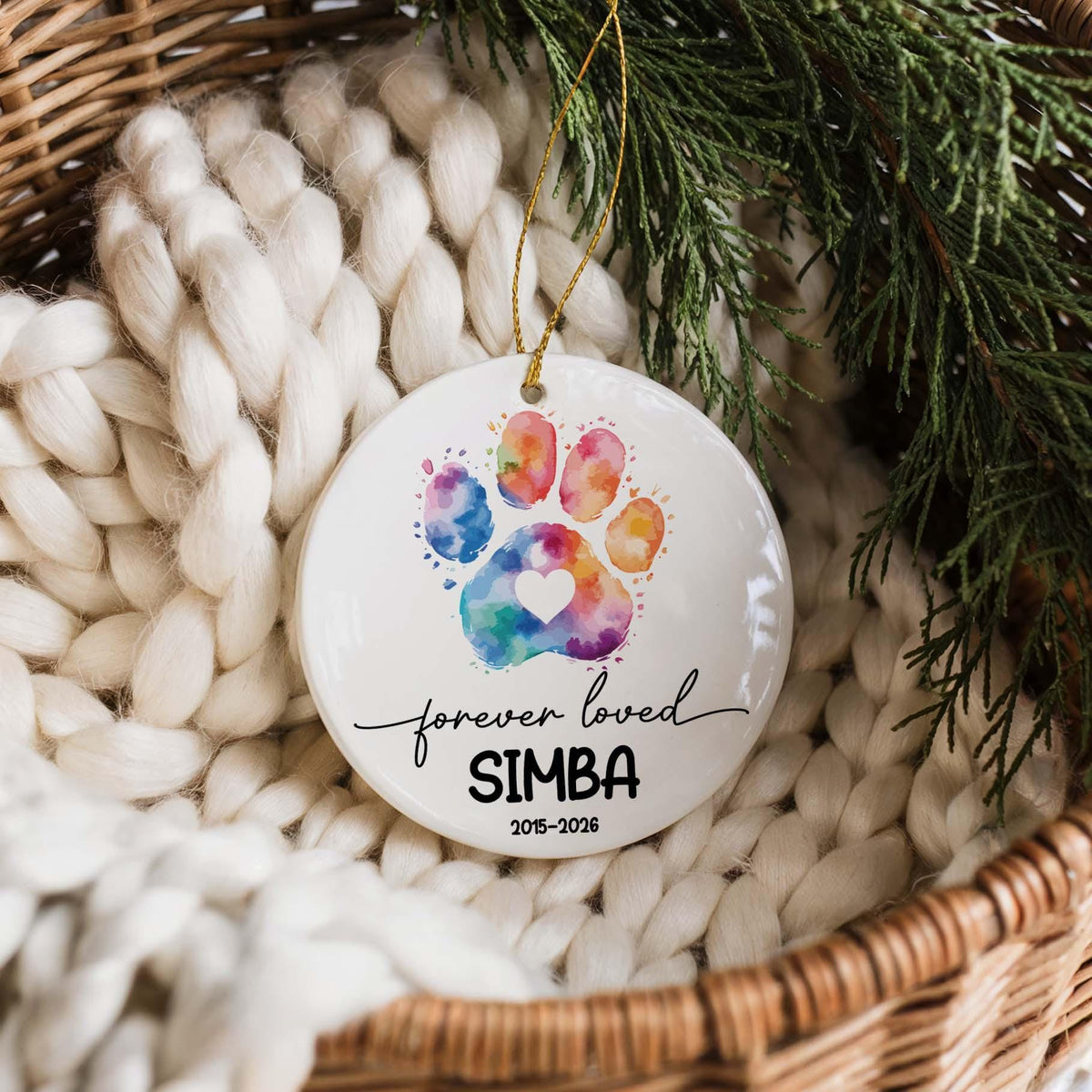 Personalized Pet Memorial Ornament, Customizable Dog Memorial Ornament