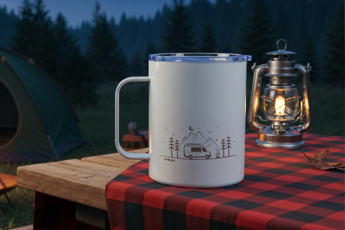 Vanlife Camping Mug, Adventure Travel Mug, Nature Lover Coffee Cup, Van Life Cup