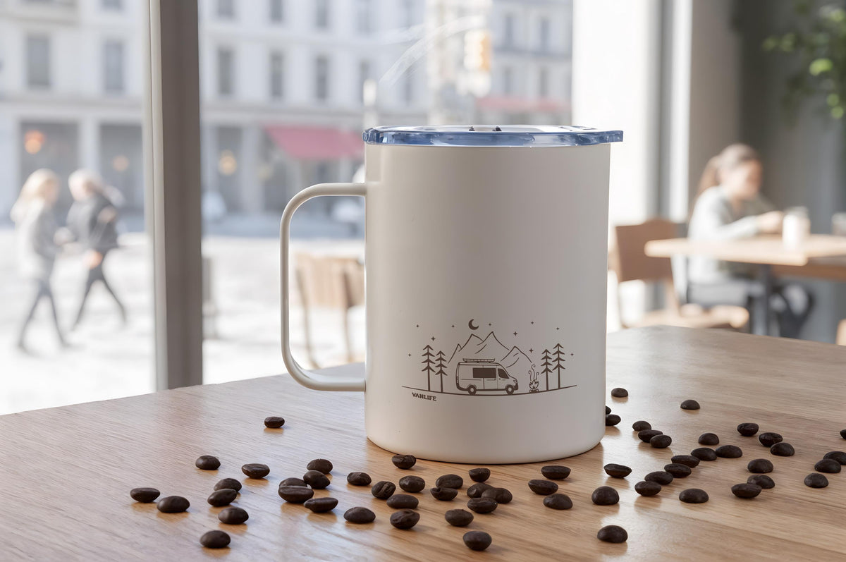 Vanlife Camping Mug, Adventure Travel Mug, Nature Lover Coffee Cup, Van Life Cup