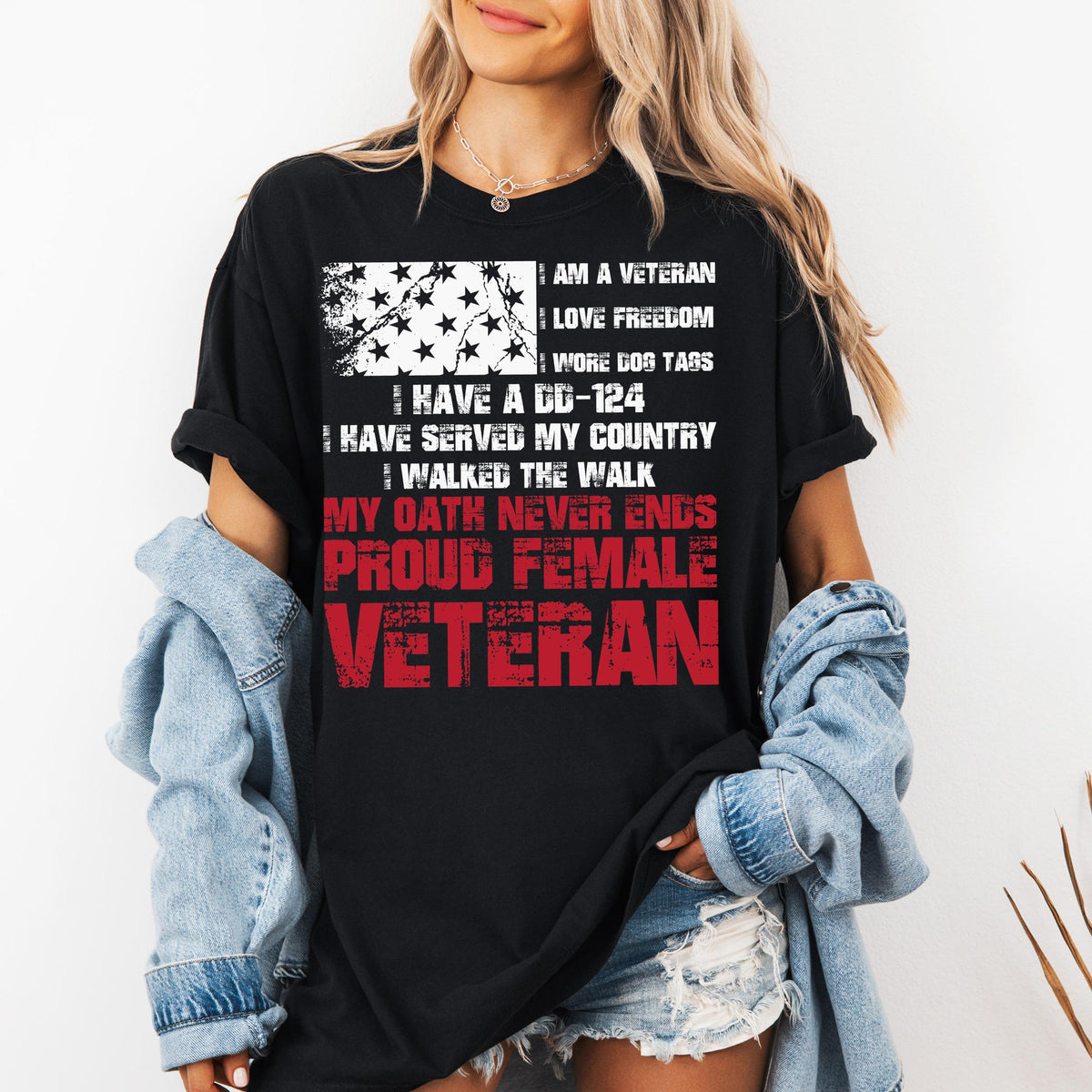 Comfort Colors® Proud Female Veteran Shirt, Veteran Day T-shirt, Veteran Woman Tees