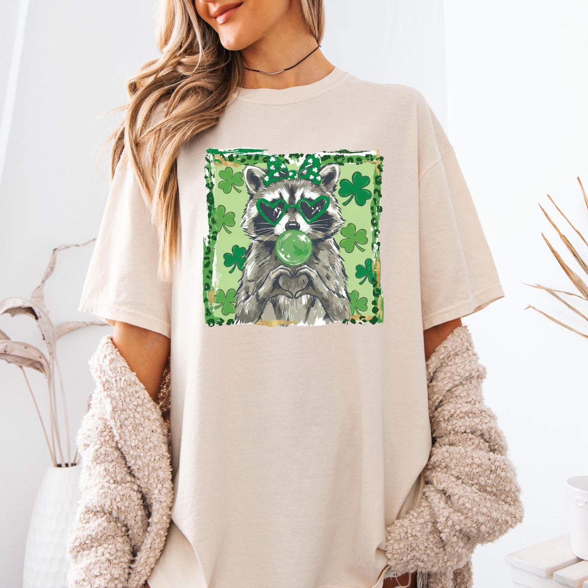 Comfort Colors® St Patrick's Day Raccoon T-Shirt, Funny Raccoon Tee, Funny St Patrick's Gift