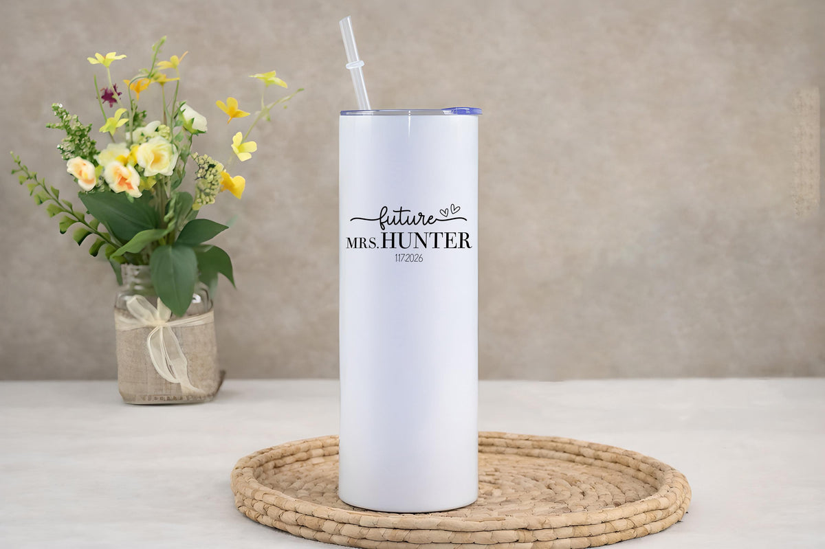 Personalized Future Mrs. Tumbler, Bride Travel Cup, Engagement Gift, Bridal Shower Drinkware