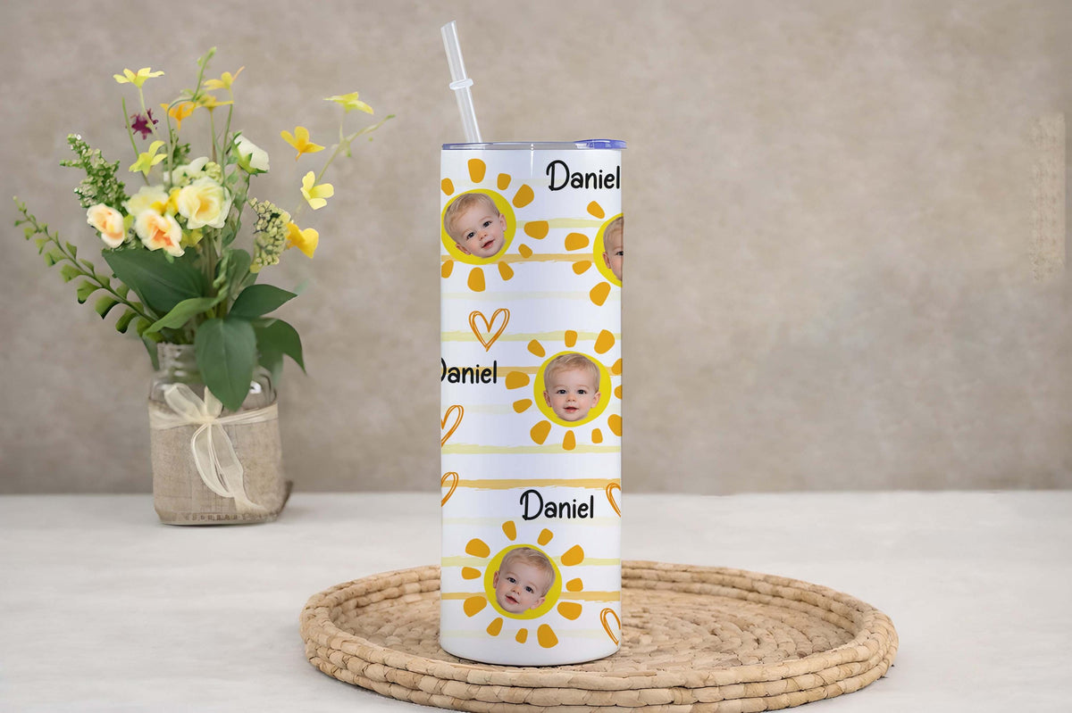 Personalized Baby Photo Tumbler, Custom Travel Mug, Grandparent Gift
