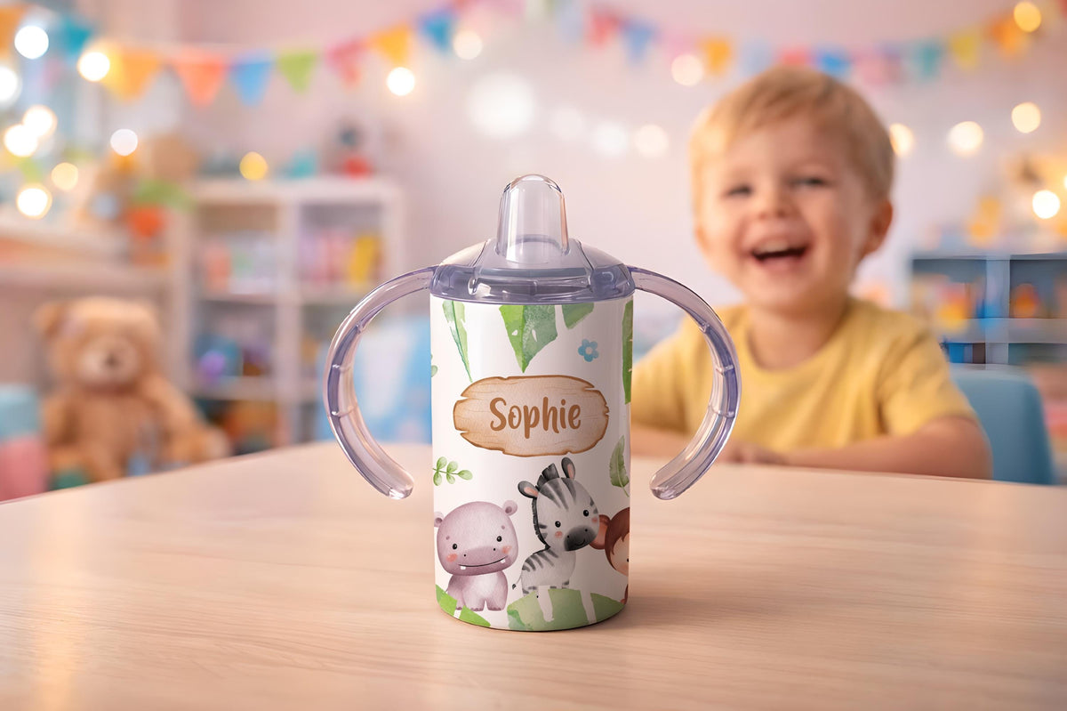 Custom Kids Tumbler With Straw, Farm Animals Toddler Cup, Unicorn Kids Drinkware