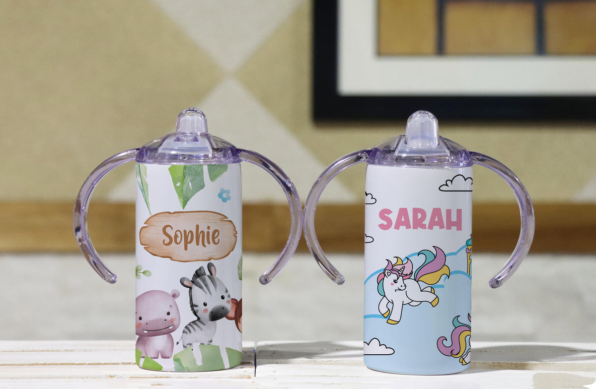 Custom Kids Tumbler With Straw, Farm Animals Toddler Cup, Unicorn Kids Drinkware
