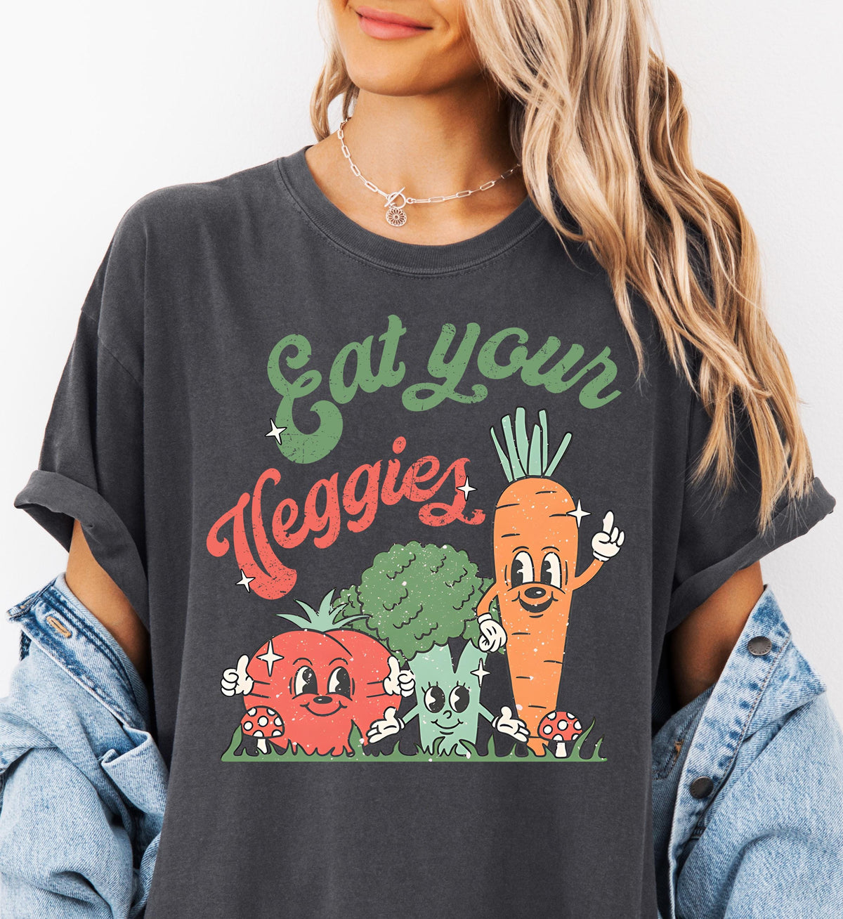Comfort Colors® Eat Your Veggies Shirt, Retro Farmers Market Vegetable T-Shirt, Gift for Vegetarian & Vegan, Garden Vegetable Crewneck Tee