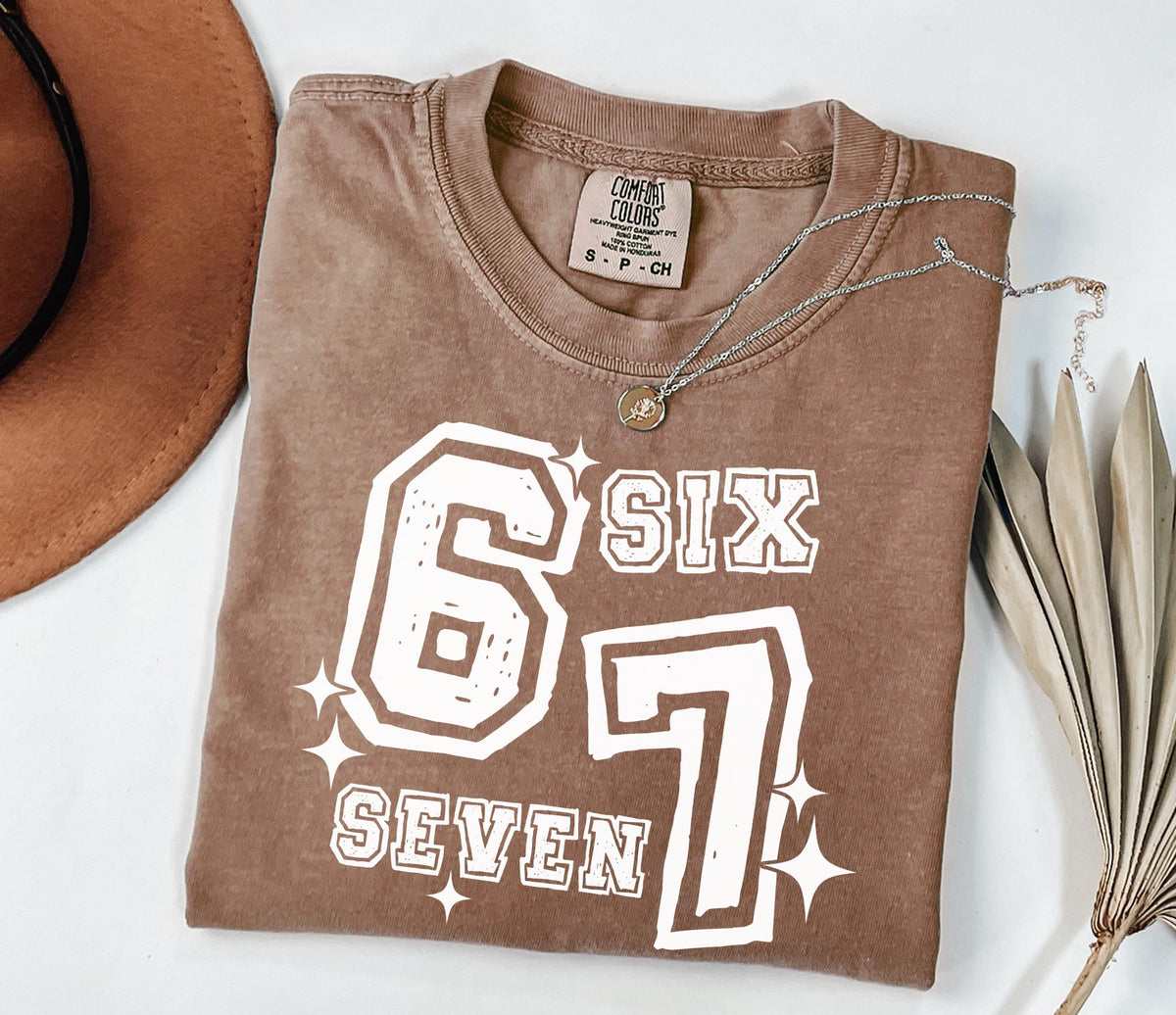 Comfort Colors® 6 7 Meme Shirt, Funny Viral T-Shirt, Six Seven Gag Crewneck, Sarcastic Graphic Tee