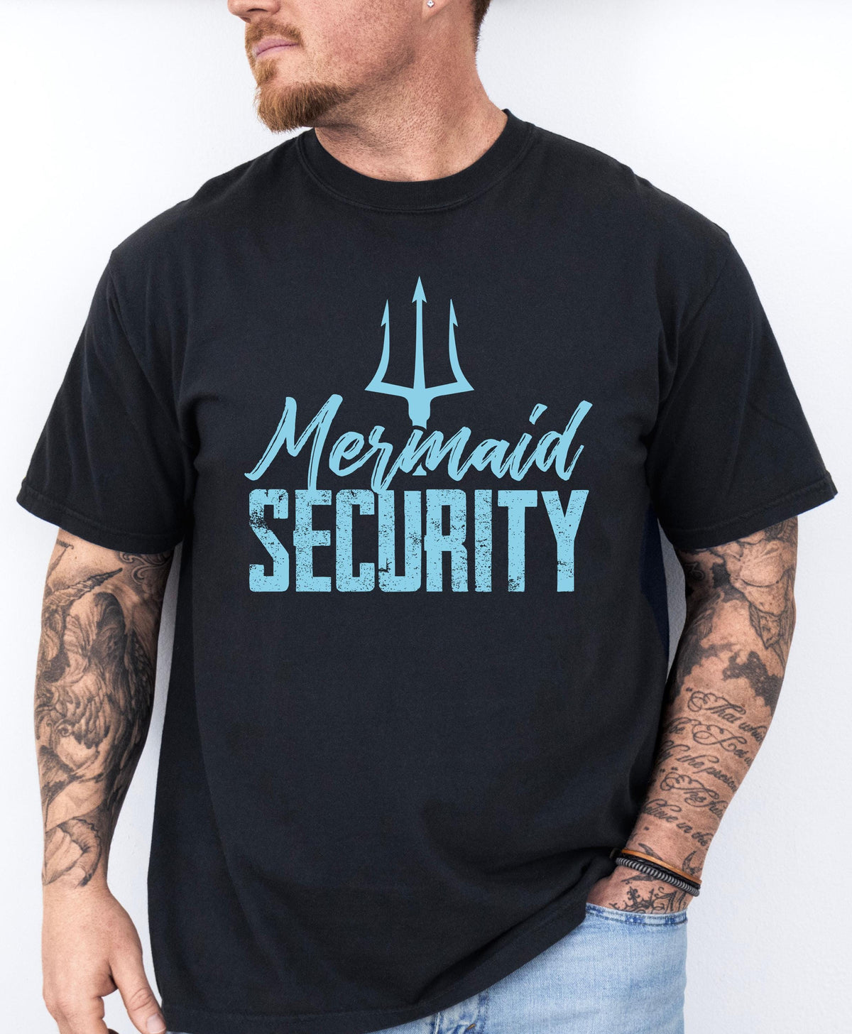 Comfort Colors® Mermaid Security Shirt, Mermaid Security Dad T-shirt, Mermaid Security Dad Gift Tee, Mermaid Birthday Party Crewneck
