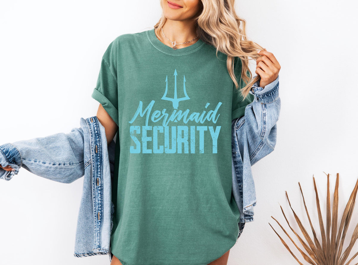Comfort Colors® Mermaid Security Shirt, Mermaid Security Dad T-shirt, Mermaid Security Dad Gift Tee, Mermaid Birthday Party Crewneck