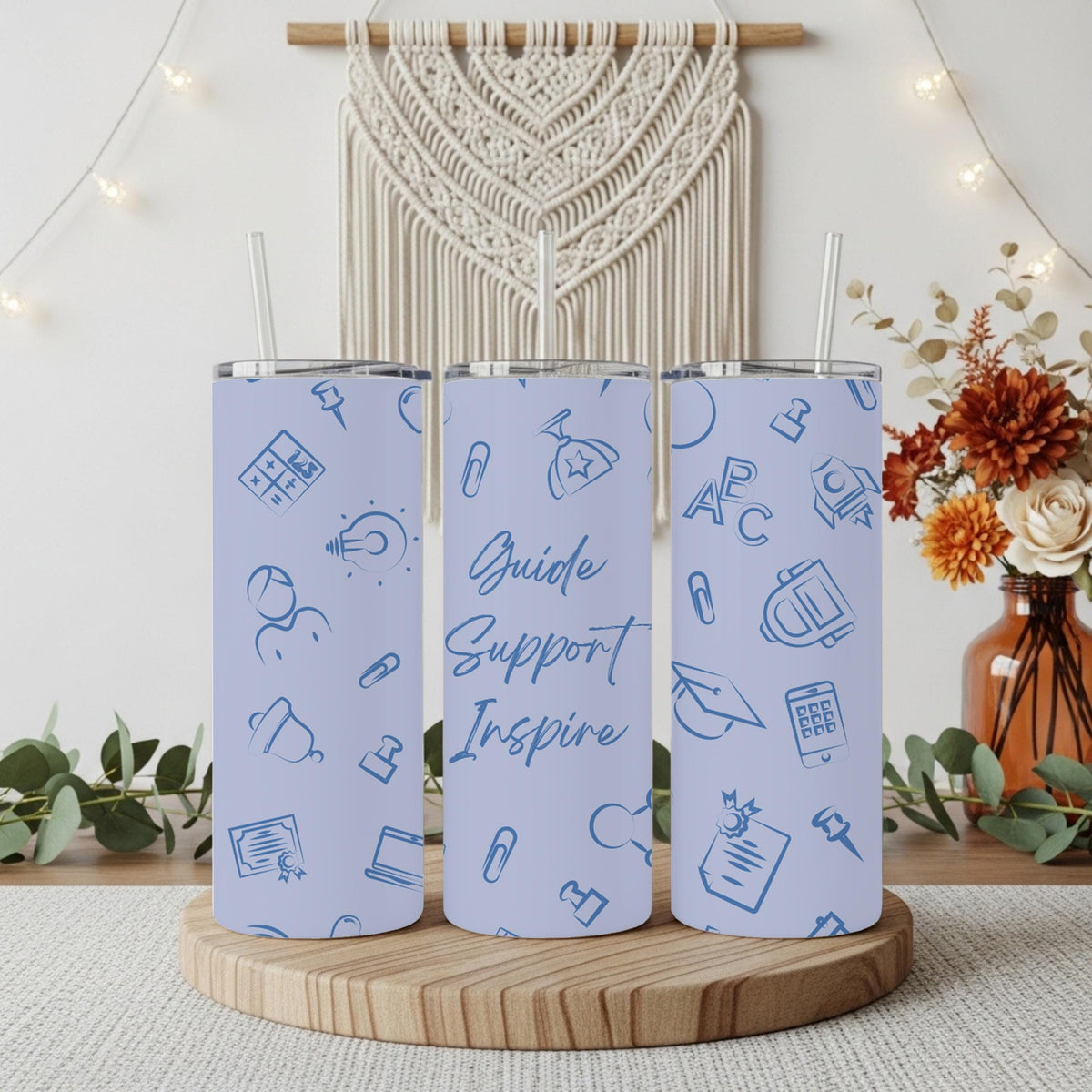 Personalized Doodle Design School Tumbler For Teachers