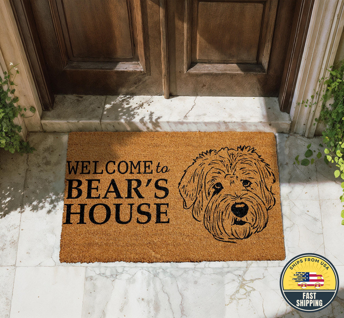 Personalized Dog Welcome Mat, Custom Pet House Doormat, Funny Pet Lover Gift, Dog Home Decor