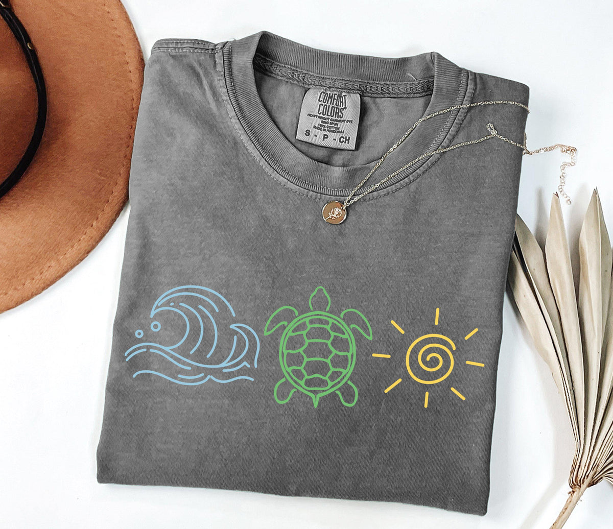 Comfort Colors® Ocean Wave Turtle Sun Shirt, Beach Vacation T-Shirt, Summer Vibes Trip Tee