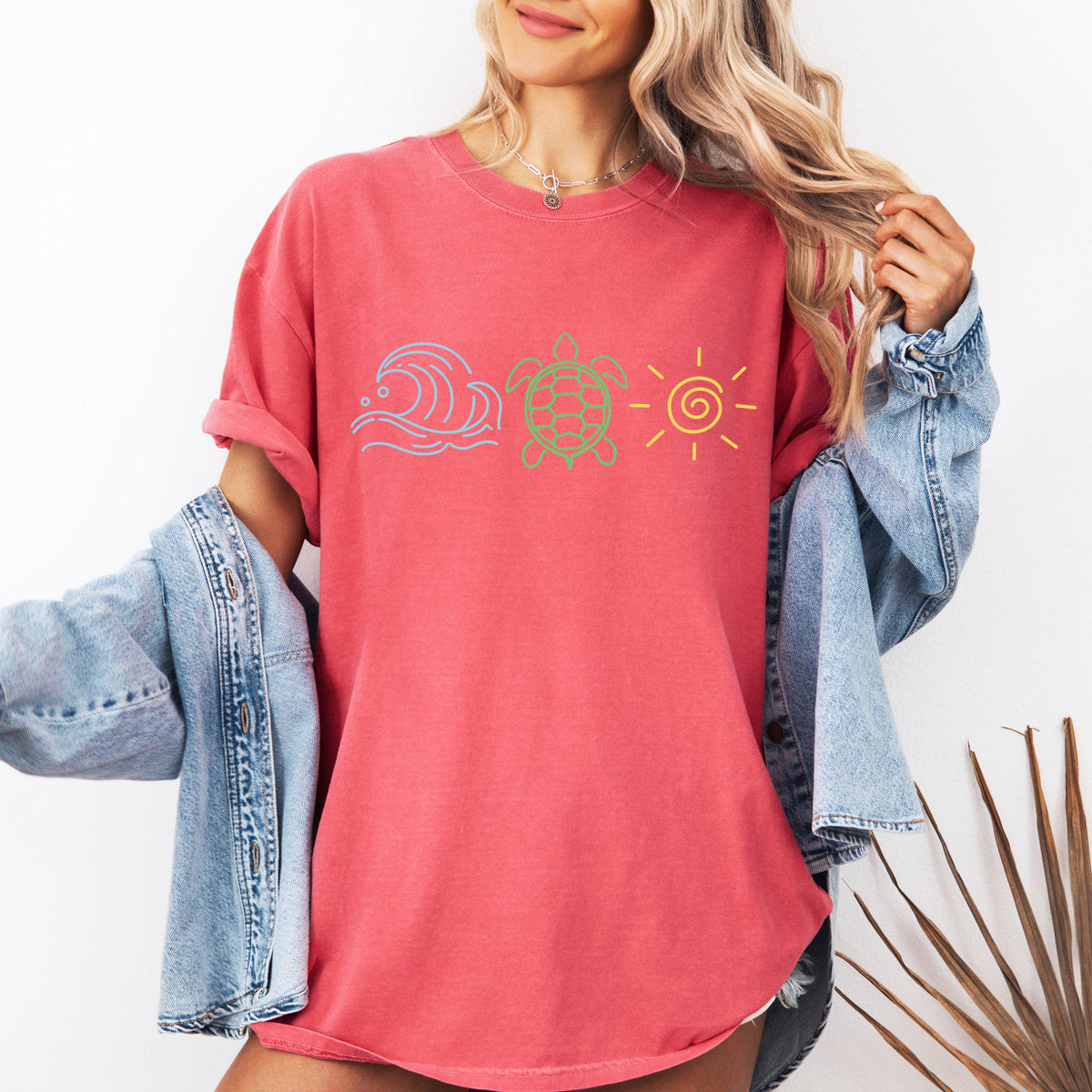 Comfort Colors® Ocean Wave Turtle Sun Shirt, Beach Vacation T-Shirt, Summer Vibes Trip Tee