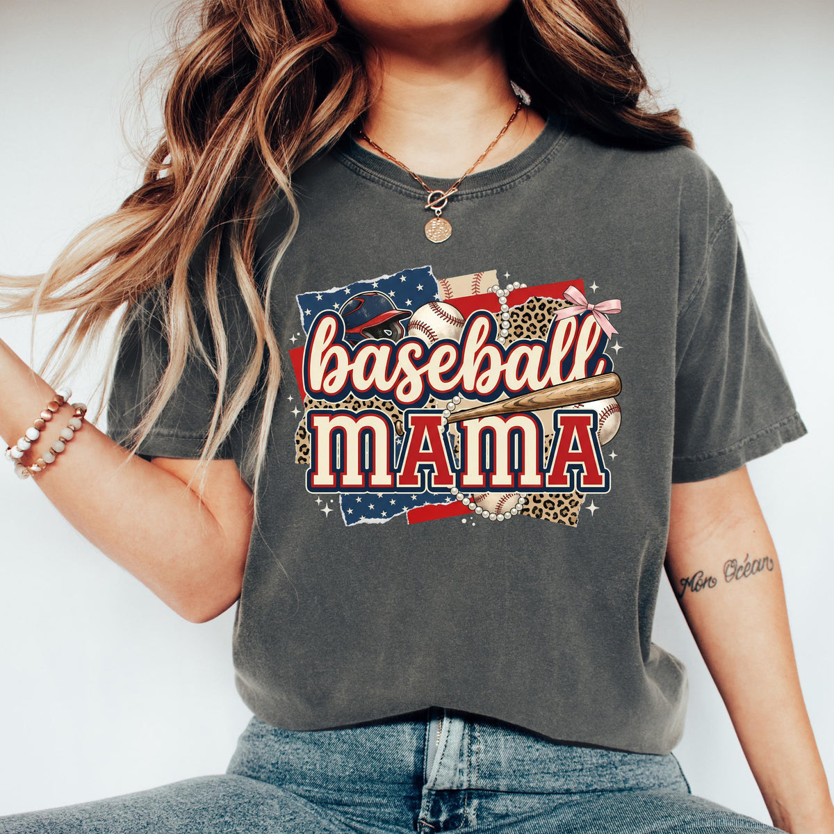 Comfort Colors® Baseball Mama Shirt, Leopard Baseball Mom T-shirt, Baseball Lover Mama Gift Tee