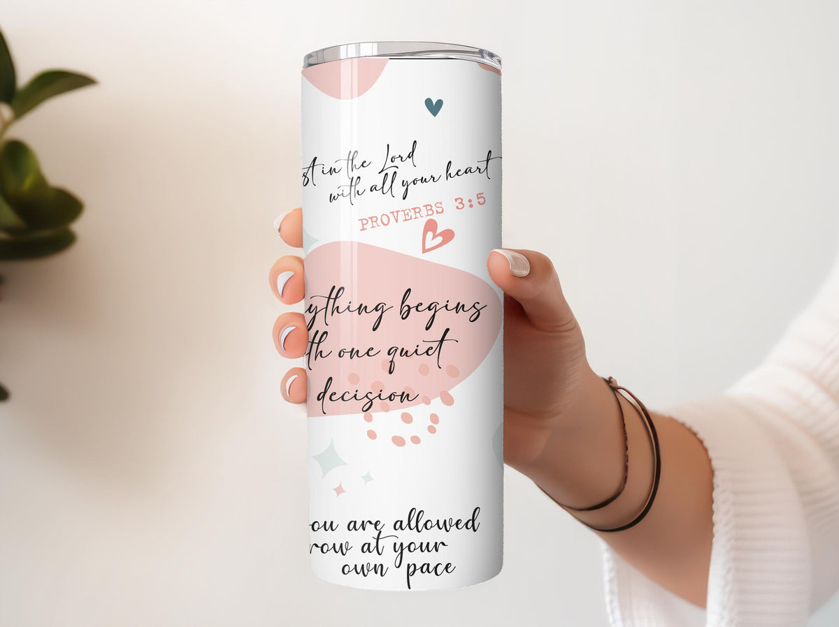 Inspirational Quotes Christian Tumbler With Straw, Bible Verse Coffee Tumbler
