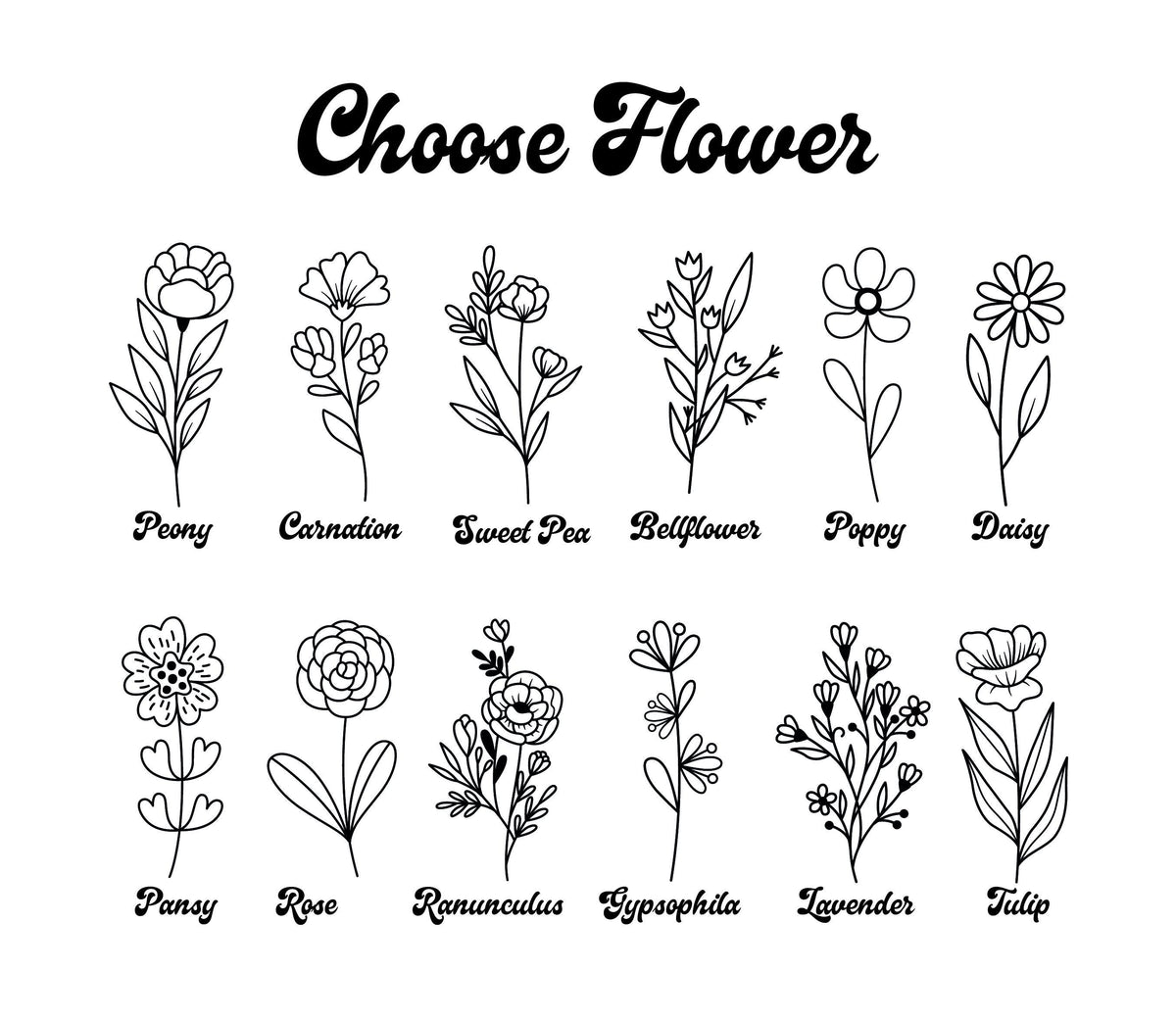 Personalized Line Art Flower Tumbler, Minimalist Birth Month Flower Coffee Tumbler