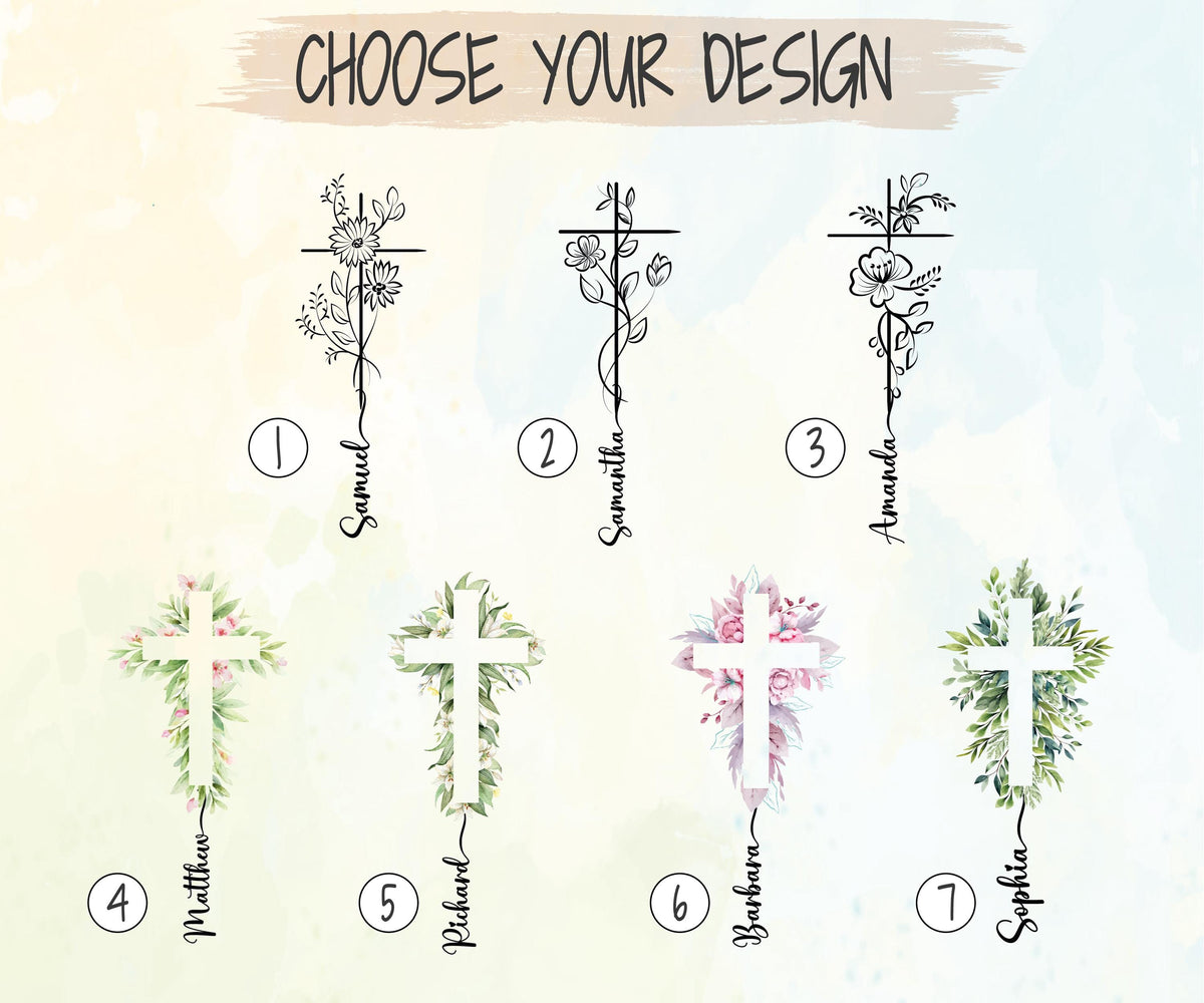 Floral Cross Glass Can, Personalized Iced Coffee Cup with Bamboo Lid, Christian Gift