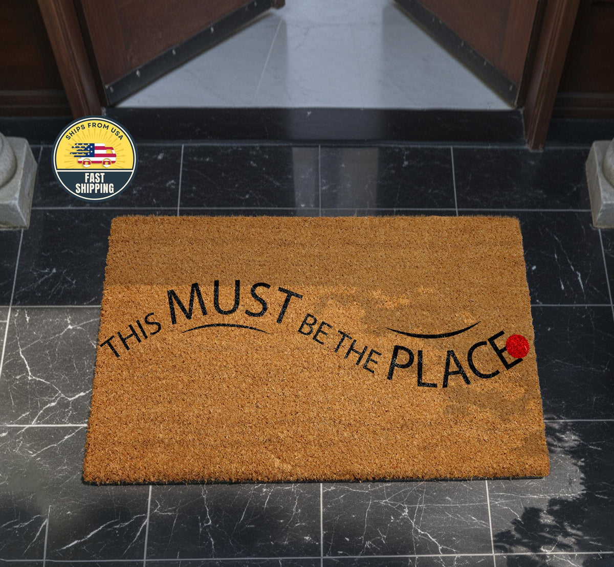 This Must Be The Place Doormat, Modern Welcome Mat, New Home Gift