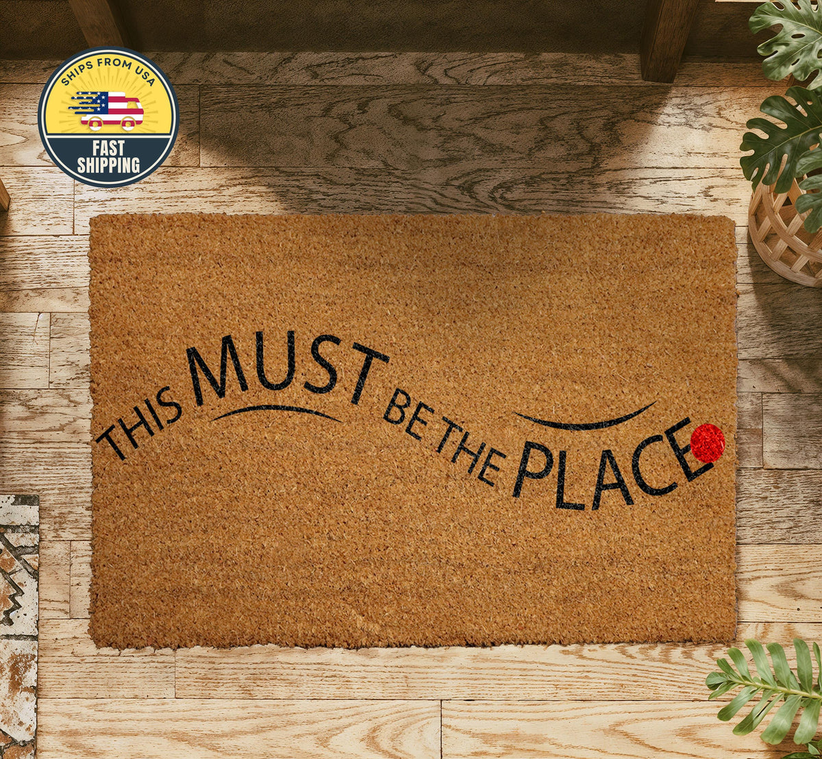 This Must Be The Place Doormat, Modern Welcome Mat, New Home Gift