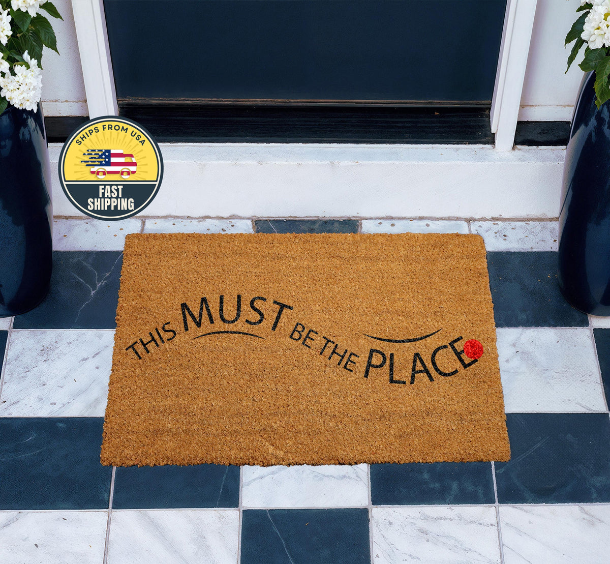 This Must Be The Place Doormat, Modern Welcome Mat, New Home Gift