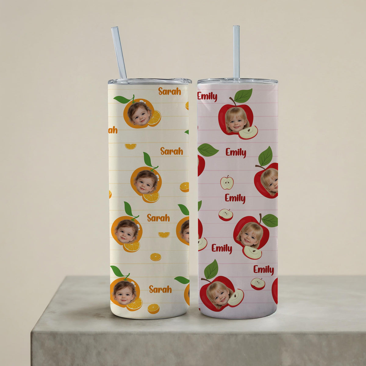 Custom Photo Tumbler, Personalized Kids Face Cup, Mother's Day Drinkware Gift