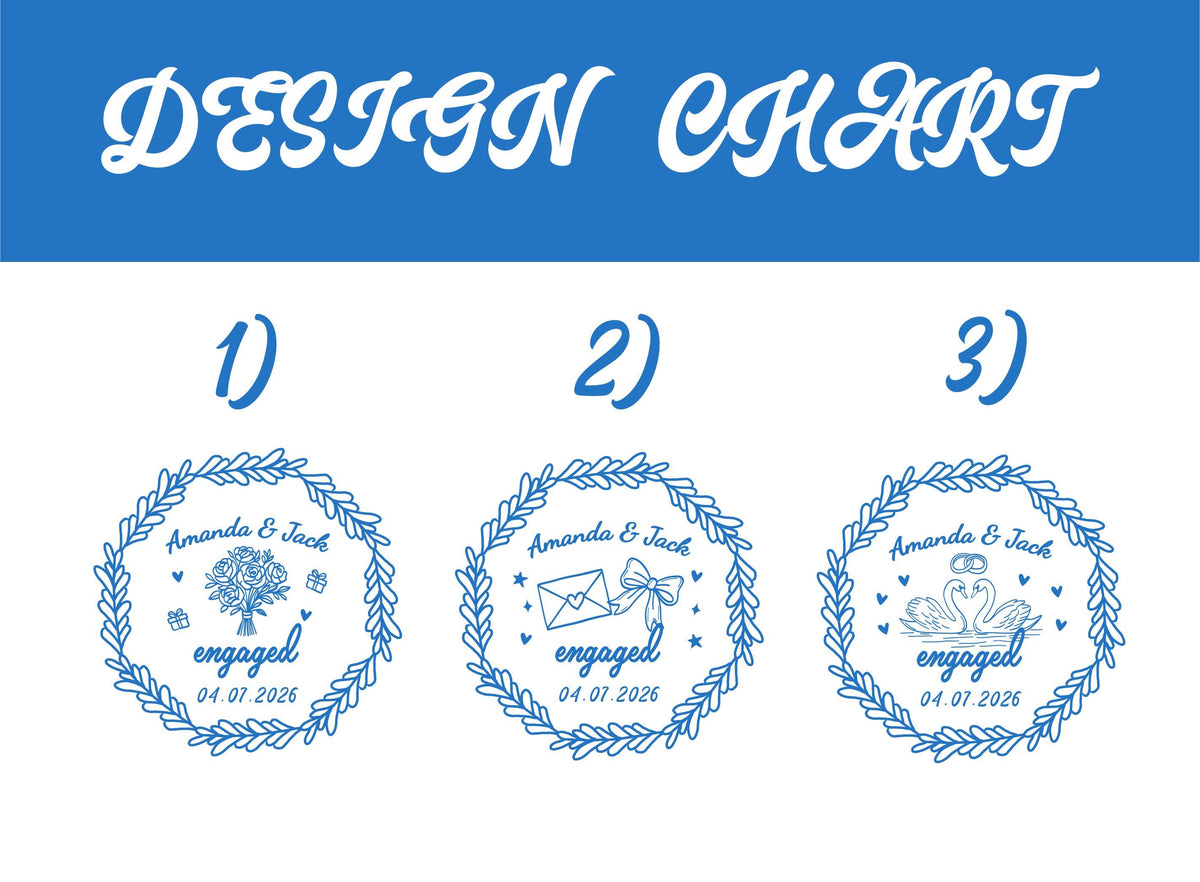 Design Optional Engaged Ceramic Ornament, Personalized Engagement Ceremony Keepsake