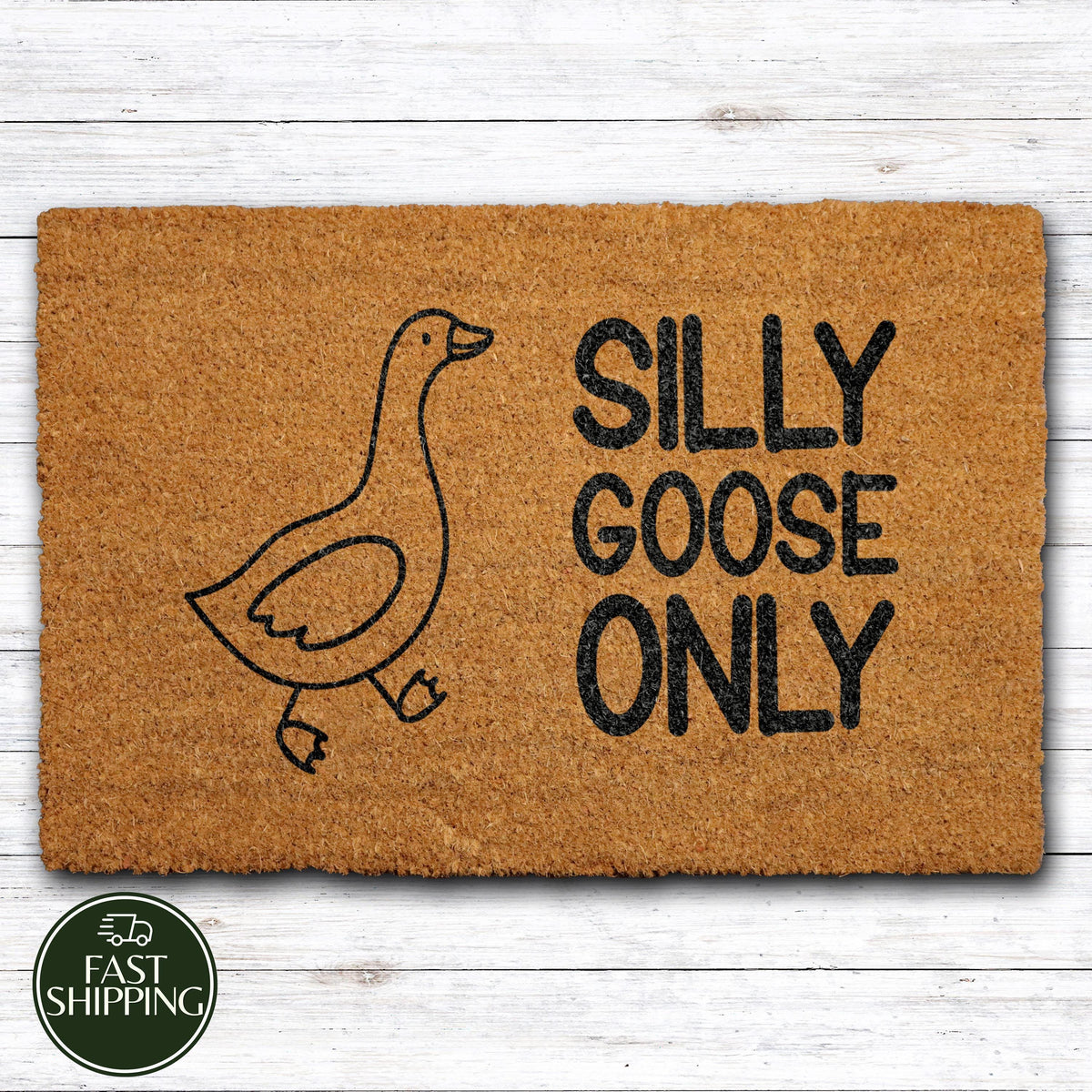 Silly Goose Only Welcome Mat, Cute Animal Doormat, Goose Lovers New Home Gift