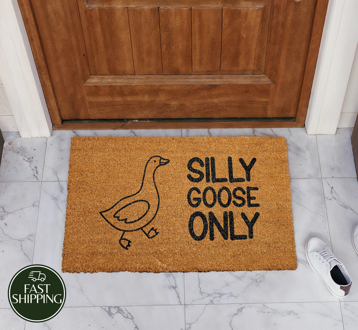Silly Goose Only Welcome Mat, Cute Animal Doormat, Goose Lovers New Home Gift