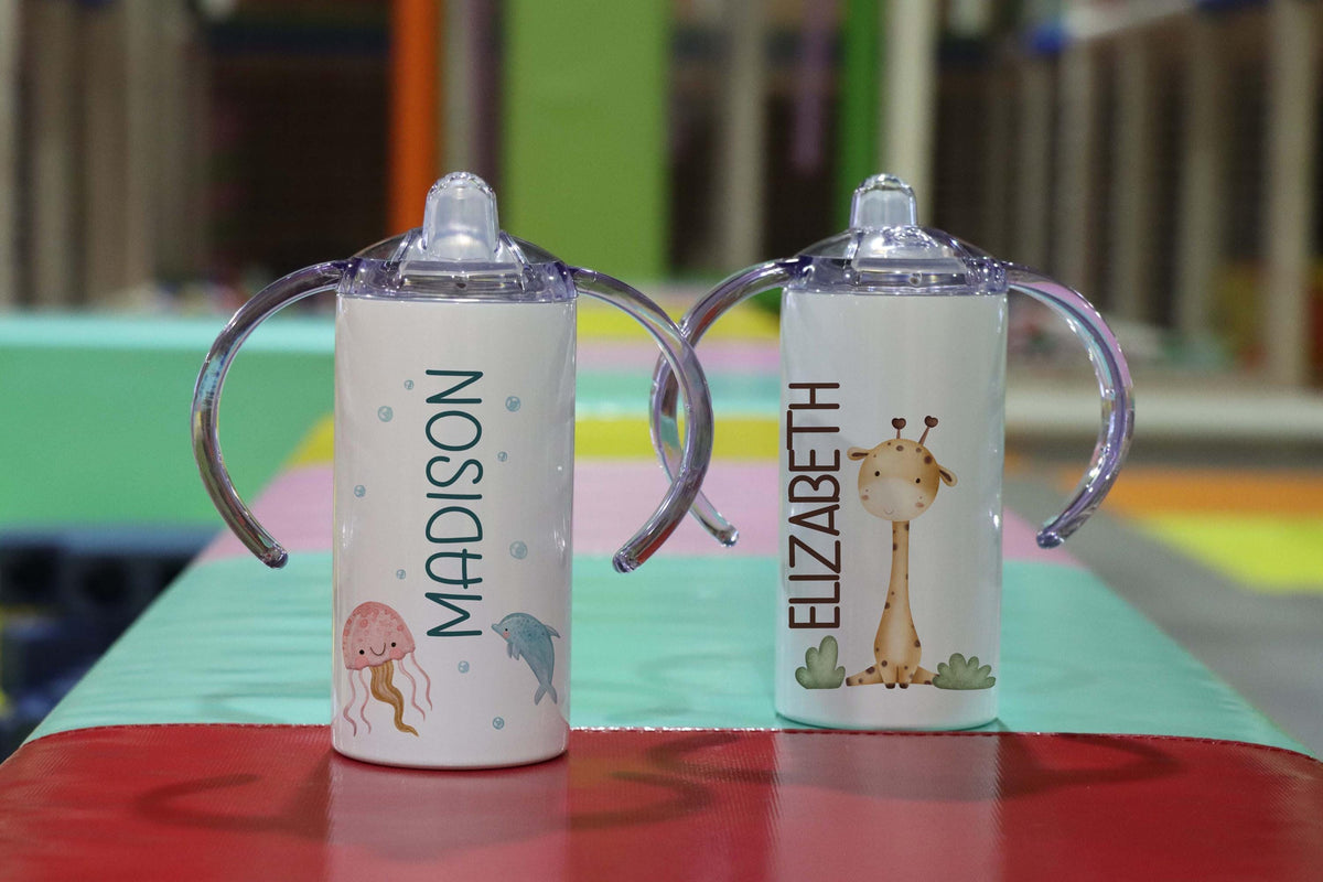 Personalized Kids Tumbler, Custom Baby Straw Cup & Training Handle Cup