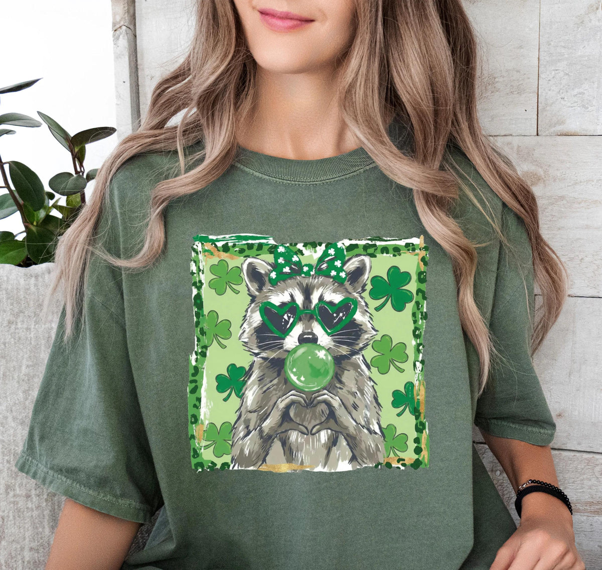 Comfort Colors® St Patrick's Day Raccoon T-Shirt, Funny Raccoon Tee, Funny St Patrick's Gift