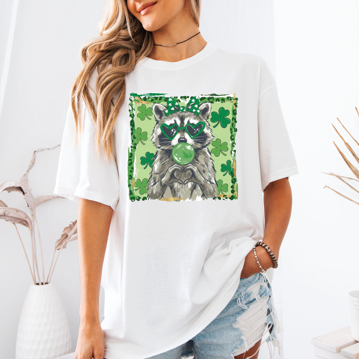 Comfort Colors® St Patrick's Day Raccoon T-Shirt, Funny Raccoon Tee, Funny St Patrick's Gift