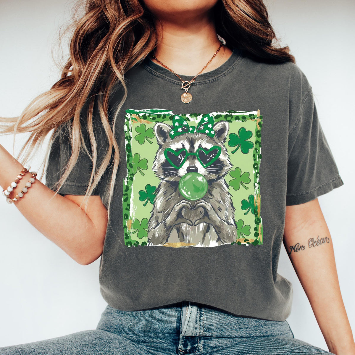 Comfort Colors® St Patrick's Day Raccoon T-Shirt, Funny Raccoon Tee, Funny St Patrick's Gift