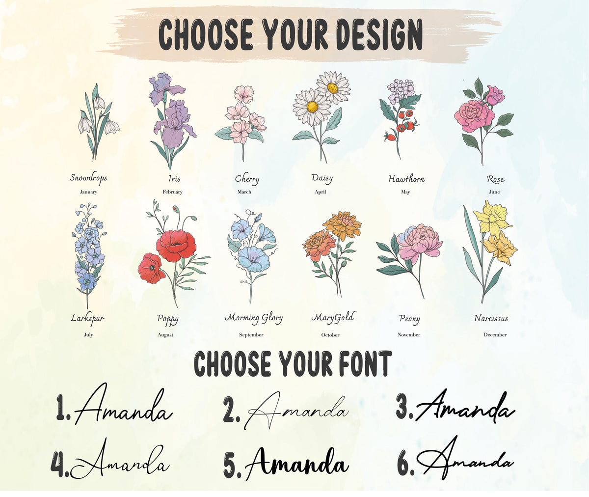 Personalized Flower Glass Tumbler, Custom Name Can Glass Cup, Floral Iced Coffee Tumbler